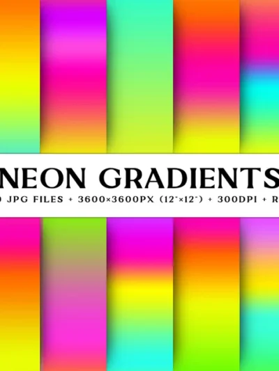 Neon Colors Ombre Background