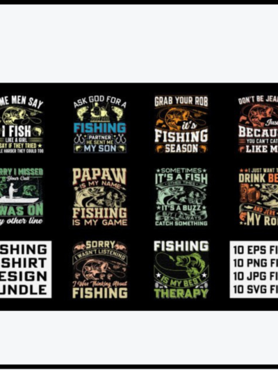 Fishing T-Shirt Design Bundle Shirt