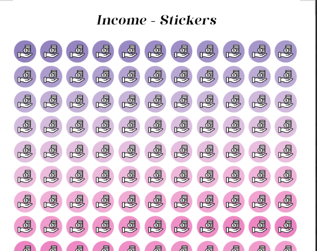 Income Exoense Sticker