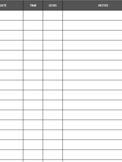 Blood Sugar Log