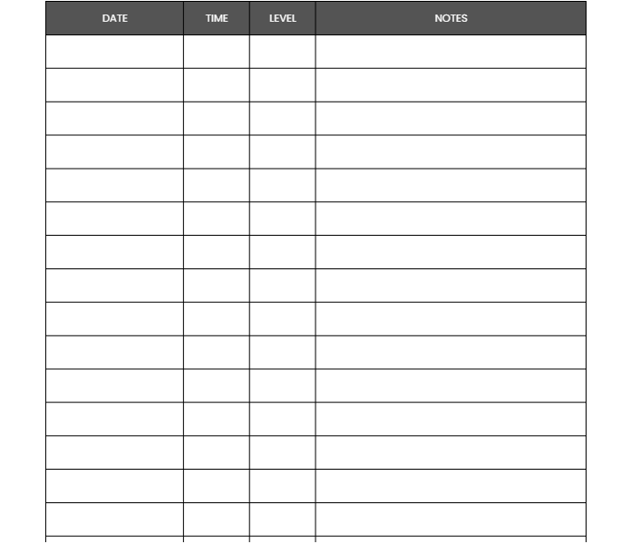 Blood Sugar Log
