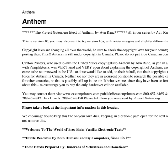 ANTHEM AYN RAND