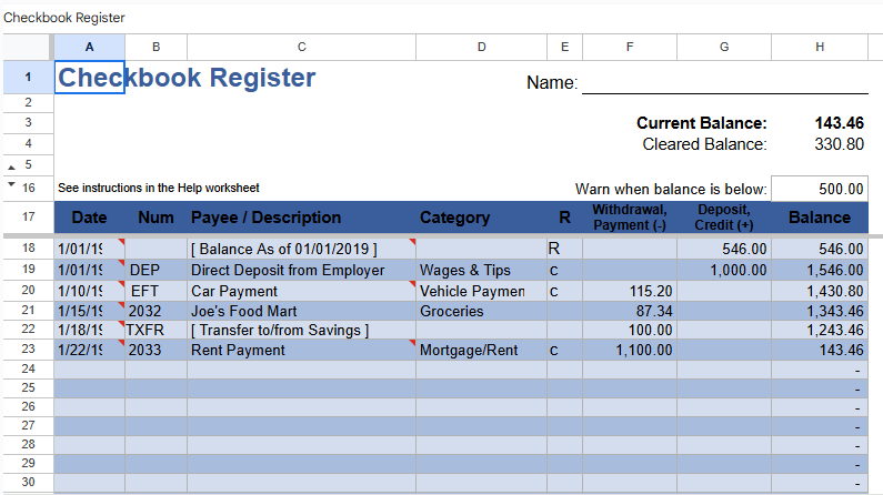 checkbook register.xlsx