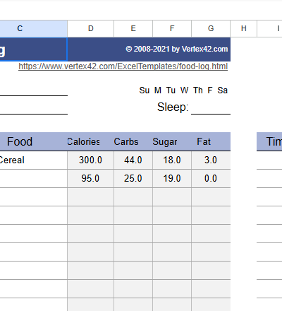 daily food log.xlsx