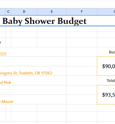 baby shower budget template.xlsx