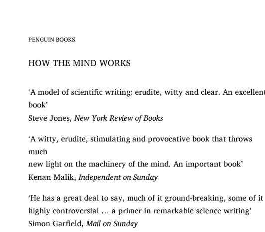 HOW THE MIND WORKS
