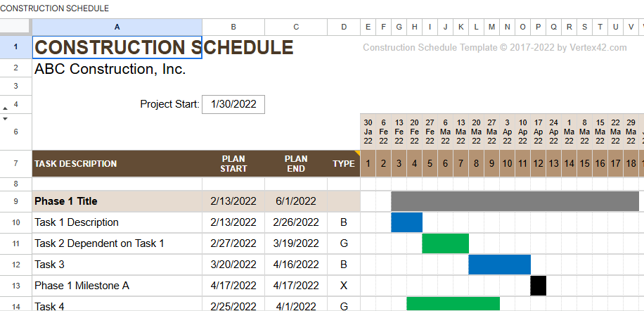 construction schedule weekly.xlsx