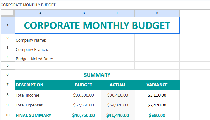 Corporate monthly budget template A4.xlsx