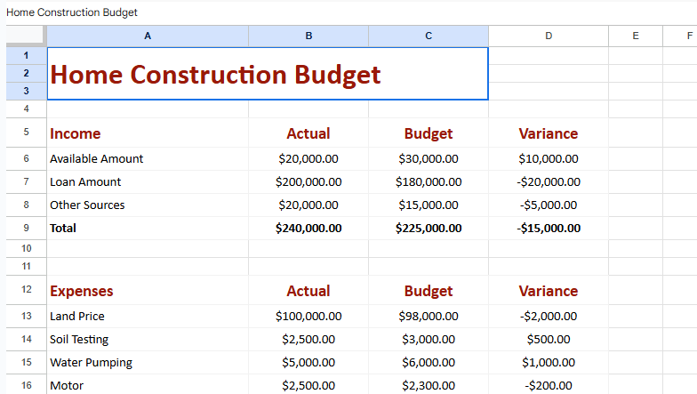 Home Construction Budget Template.xlsx
