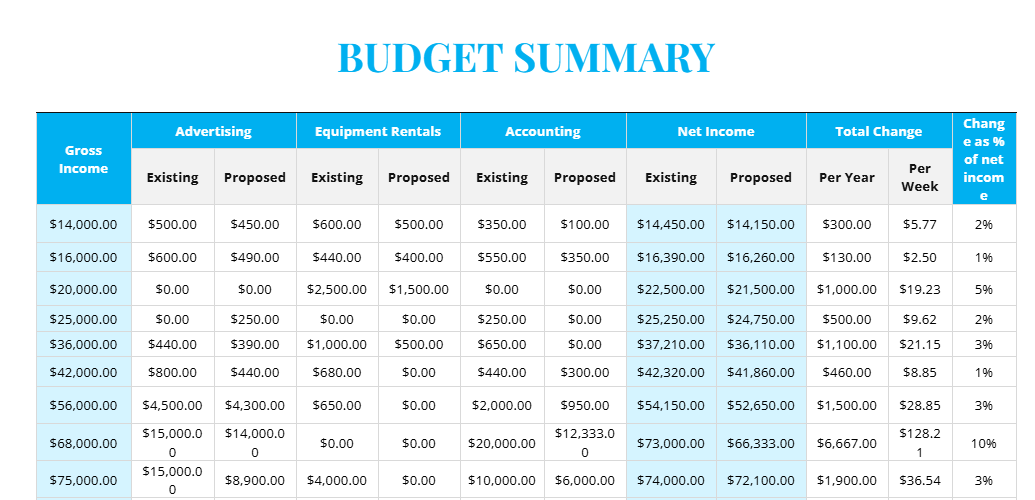 Budget Summary Template A4.docx