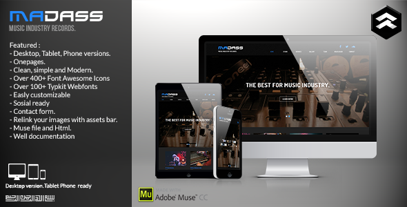 elements madass music industry muse template