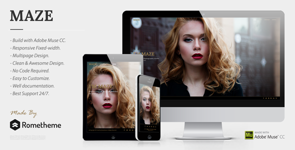 elements maze photography portfolio muse template
