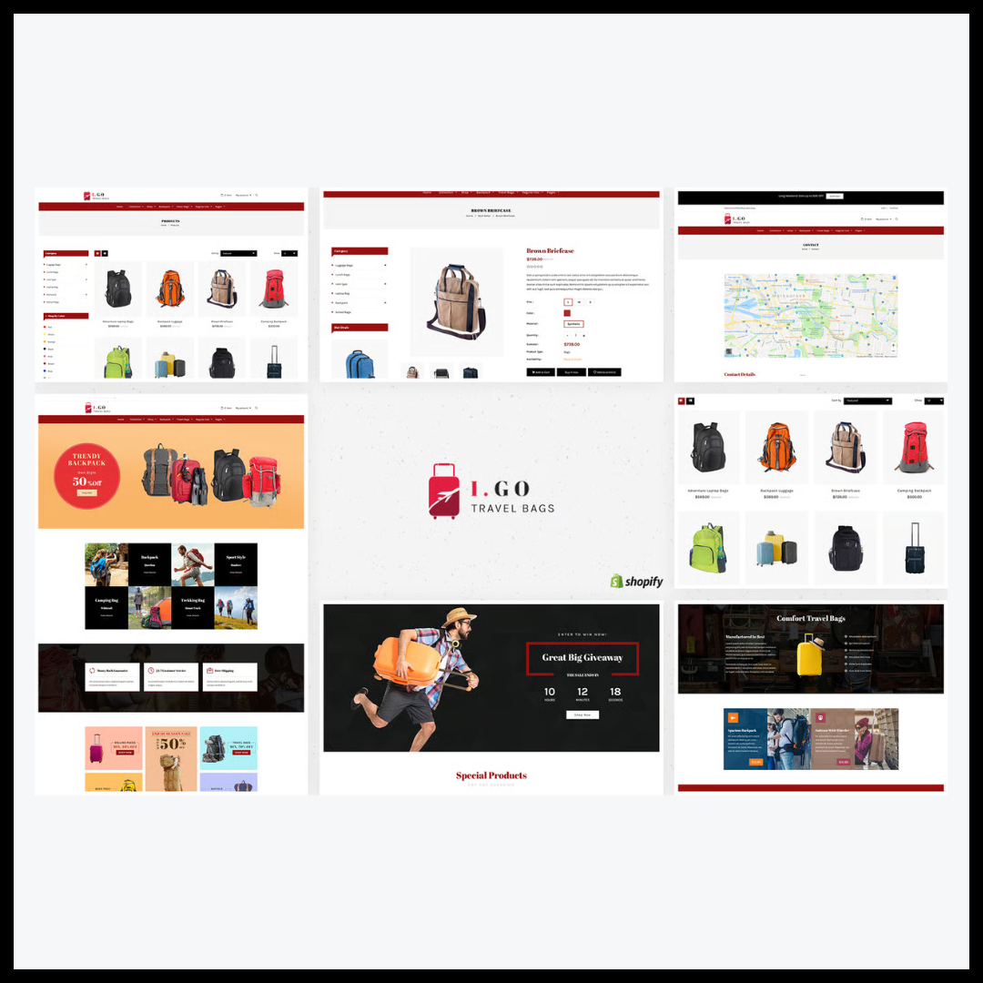elements igo travel bags shopify theme