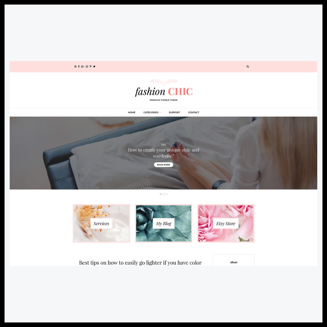 elements fashion chic tumblr theme