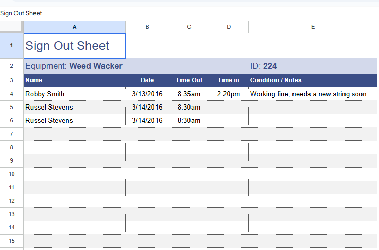 EQUIPMENT SIGN OUT SHEET.xlsx