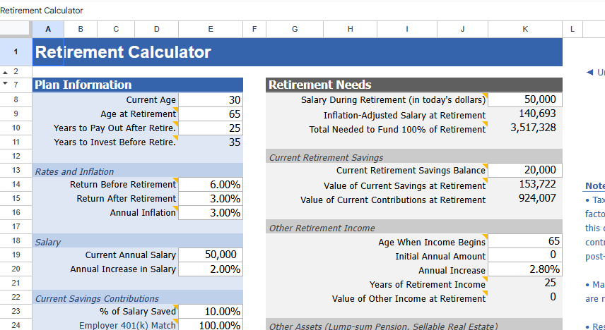 RETIREMENT CALCULATOR.xlsx