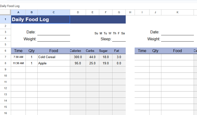 DAILY FOOD LOG.xlsx