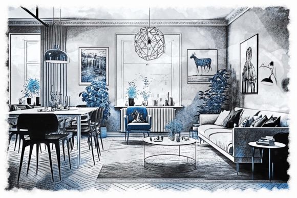 Interior Drawing Photoshop Action