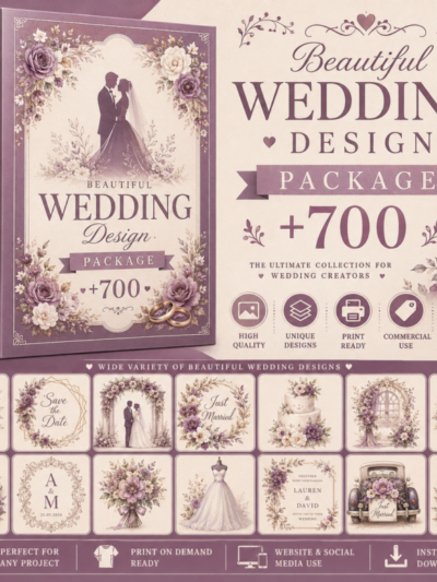 باكدج تصاميم الزفاف الفاخرة – أكثر من 700 تصميم احترافي