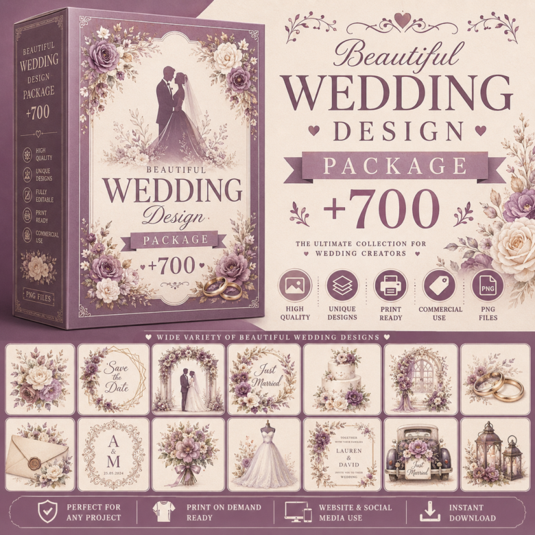باكدج تصاميم الزفاف الفاخرة – أكثر من 700 تصميم احترافي